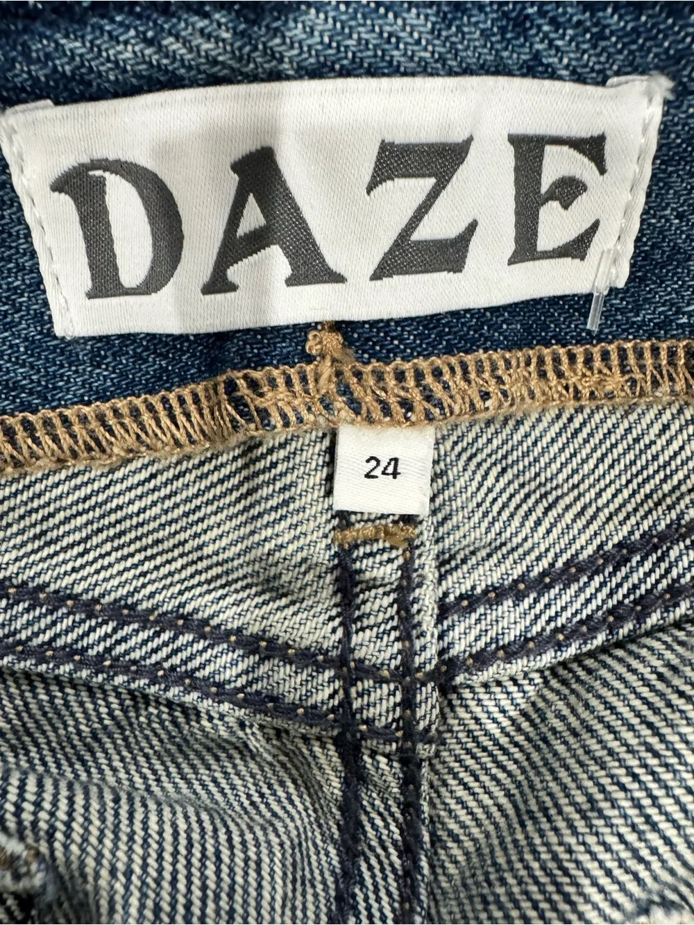 NWT🔖 DAZE Denim Kickback Waistless Palazzo Jeans 24 Wide Leg Indigo - Picture 11 of 16